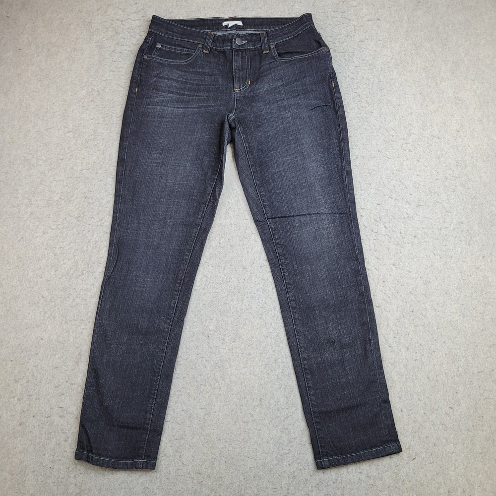 Eileen Fisher Jeans Womens 6 Black Denim Straight Stretch Organic Cotton